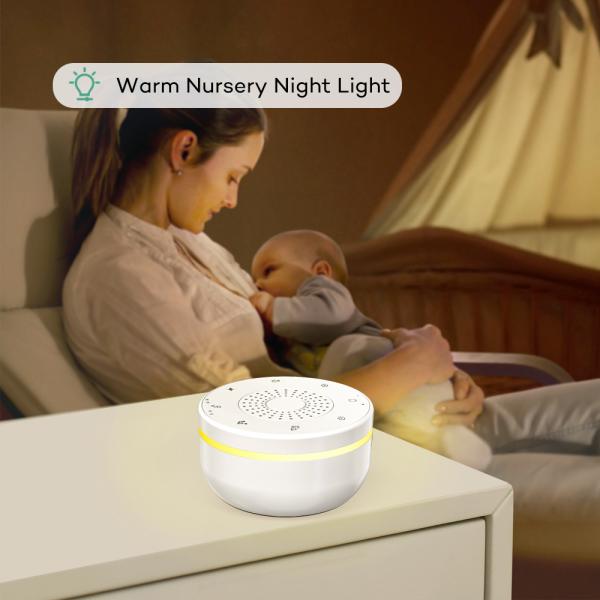Portable White Noise Machine with 5 Night Lights for Baby Sleep