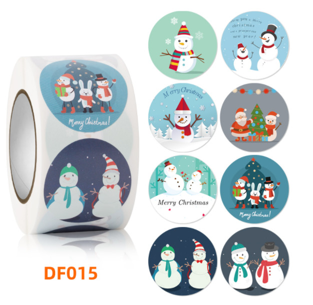 Этикеты винила веселого рождества северного оленя Санта Клауса крена ярлыка CMYK липкие