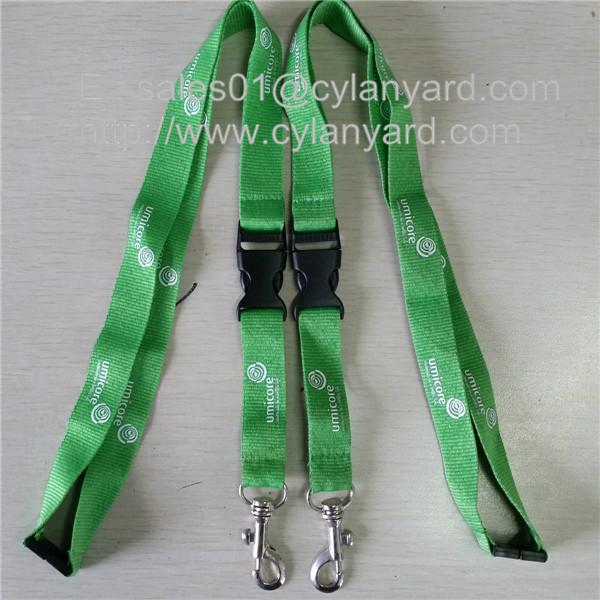 Dyed colour polyester lanyards with metal loop clip, dye colored badge lanyards,