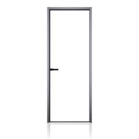 Ultra Slim Edge Single Glass Aluminium Swing Doors Silent For Office