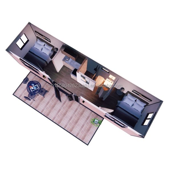 Diseño Modular Modular Casa de Contenedores de Acero Prefabricado Flat Pack para Aluminio Alloy Exterior Ventanas incluidas en el diseño