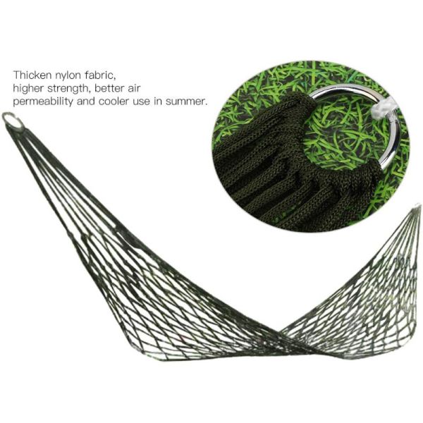 Waterproof Nylon Rope Hanging Hammock for Outdoor Camping and Hiking Enthusiasts