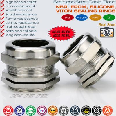Presse-étoupe filetage M40 étanche IP68 version inox (BS EN 1.4301/1.4401/1.4404) pour câble 18-25mm