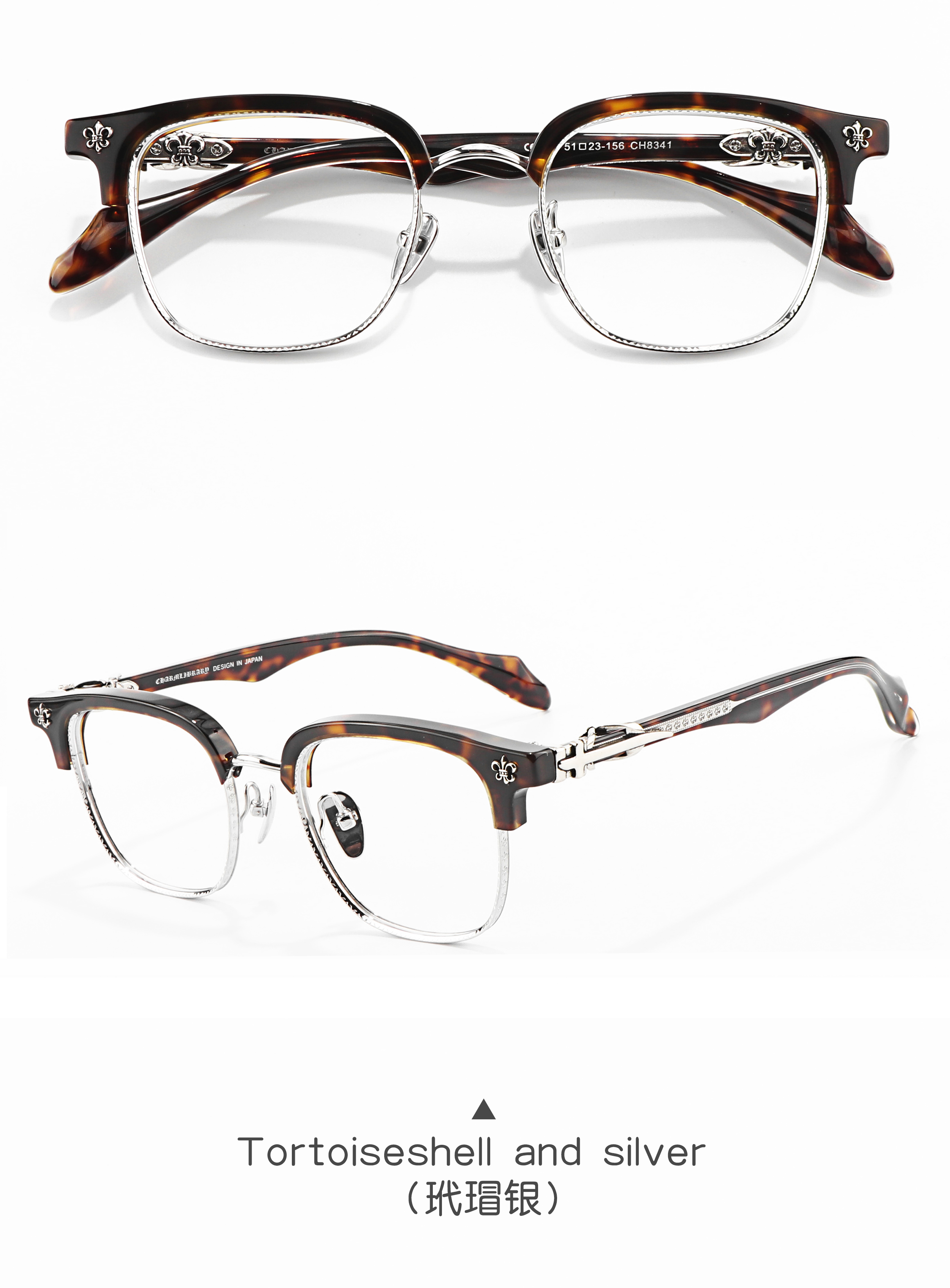 Latest Model 8341 Half Frame Special Design Optical Prescription Presbyopia Multifocal Luxury Brand Fashion Glasses for Women's