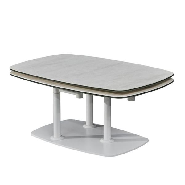 Extended Durable Glass Steel Dining Table Multifunctional With Glass Top