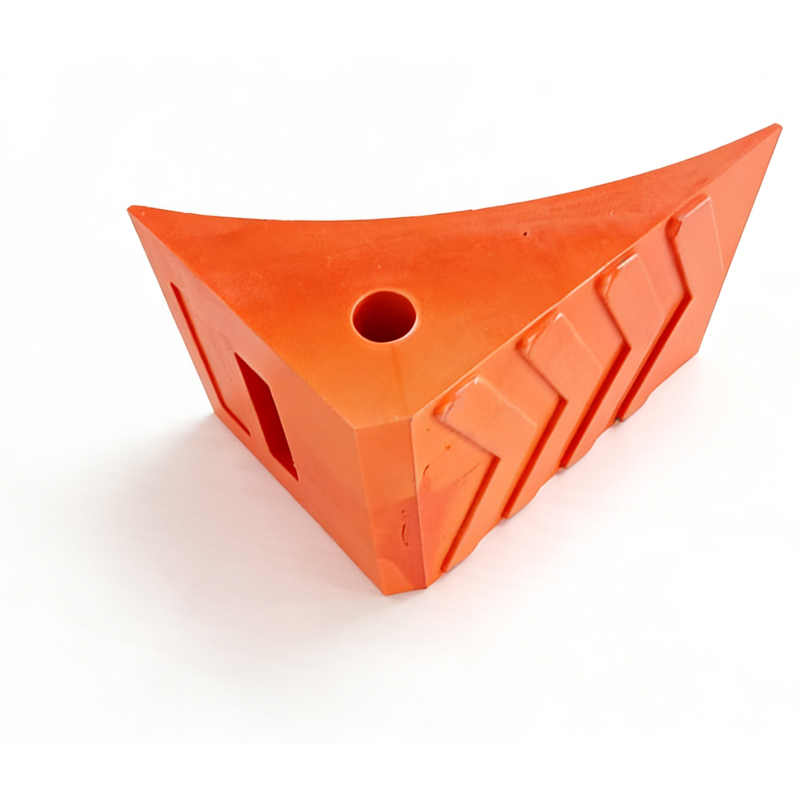  High Strength Red Orange 20x20x28cm 1.7kgs Cars Speed Bump Reflective Wheel Stopper / Car Stopper Rubber suitable for tyre diamter 816mm 