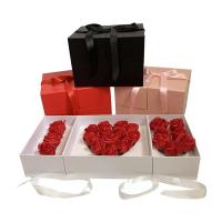 Caixa de presentes de flores reutilizável, Caixa de casamento de cartão dobrável.