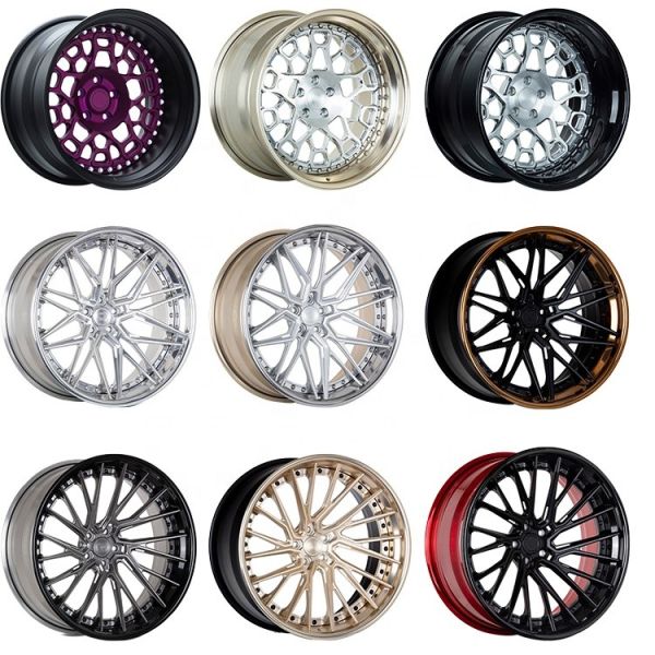 Customized wheel brushed bronze polished forged wheels 3 piece deep dish rims for benz