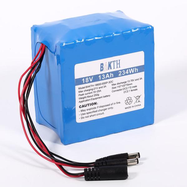 Custom Golf Carts Use Li Ion Battery Packs High Power BAKTH-18650-5S5P-3DC 18V 13Ah Rechargeable Lithium Battery Pack