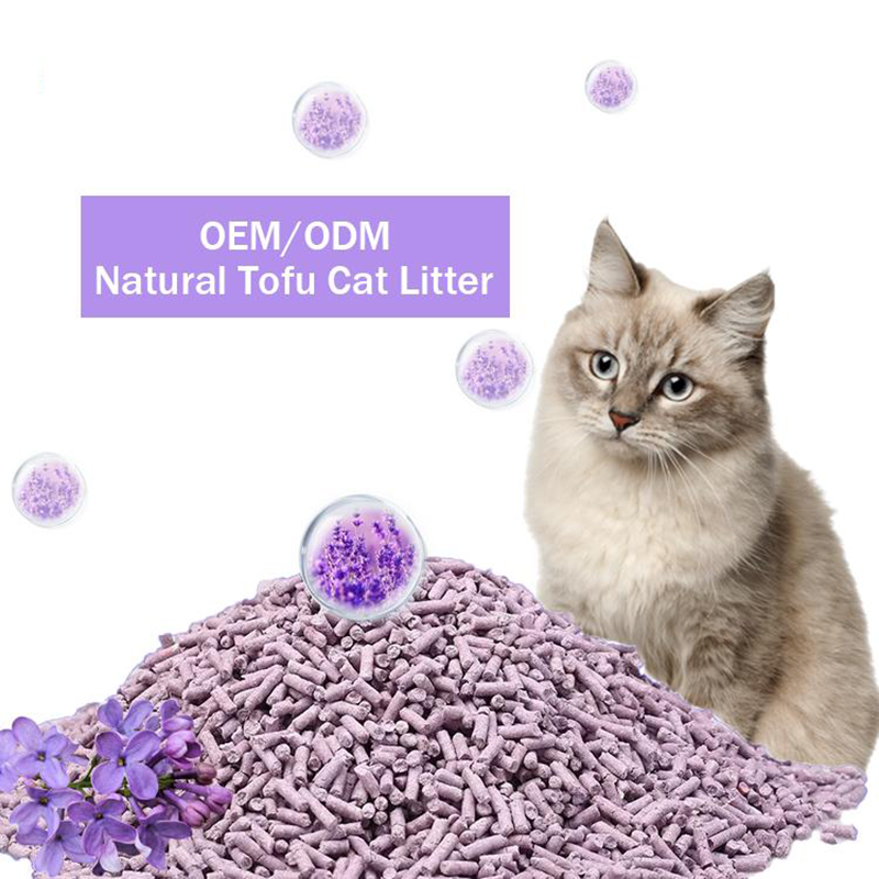 Pet Supply Odorless Sustainable Lightweight Lavender Tofu Cat Litter Fast Clumping Cat Litter Sand