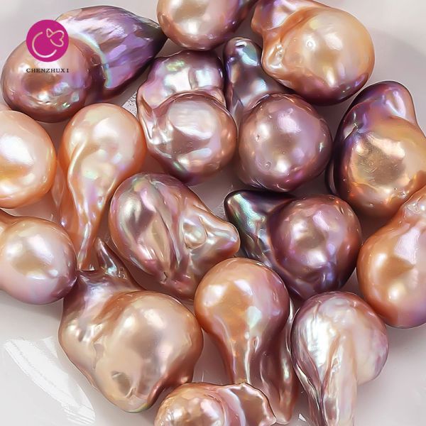 Dazzling Large Baroque Pearl Without Hole Purple Loose Pearl Bright Flawless DIY Handmade Material