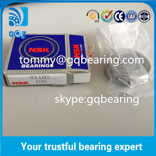 OD 30mm Teel Cage Ball Thrust Bearings 51103 Heavy Load ISO9001 Certification
