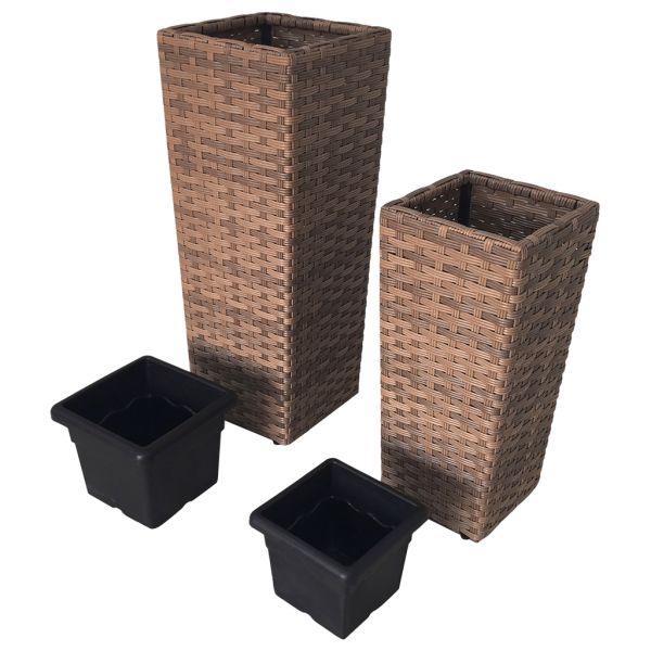 Outdoor Indoor Rattan Flower Pot Wicker Garden Planter Stand
