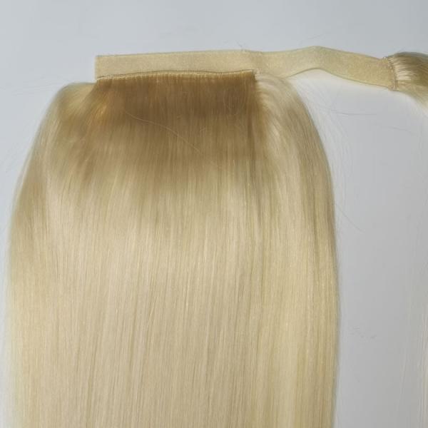 Effortless Weaves Breathable Human Hair Extensions for Styling and Perming Velcro Ponytail Extension