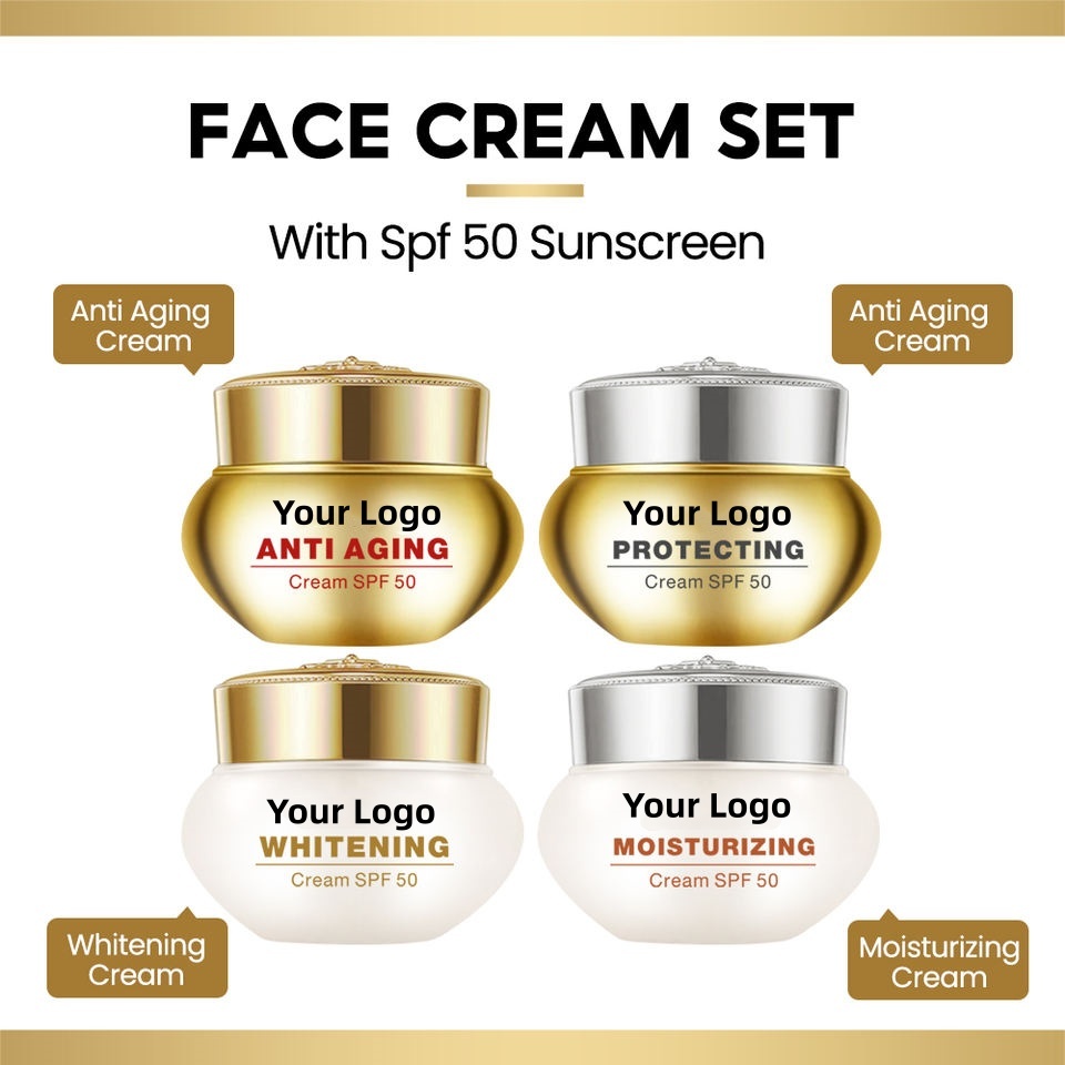 OEM ODM Korean Custom Brand Spf 50 Anti Aging Skincare Product Firm Moisturizing Brightening Day Cream Facial Moisturizing Cream
