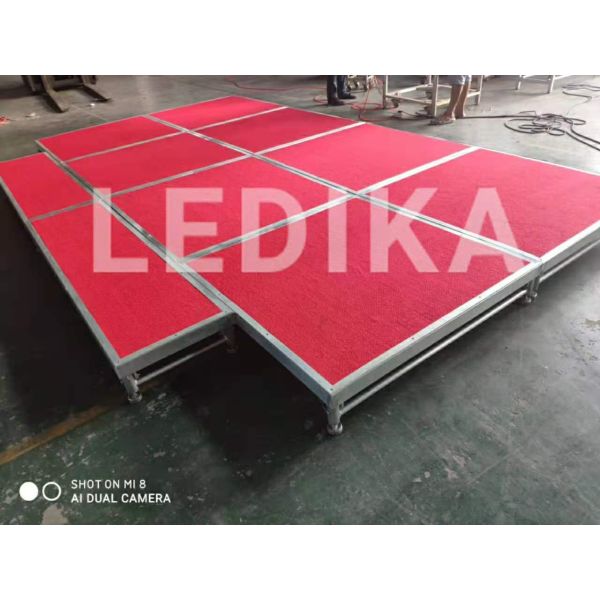 Height Adjustable 50x2mm Aluminum Portable Stage For School