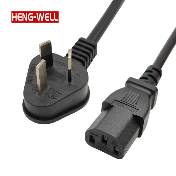 HENG-WELL 3 Pin Stripped Power Cord 0.61m/2.5m with C13/C5 Angle Plug for Laptop/Printer & Consumer Electronics