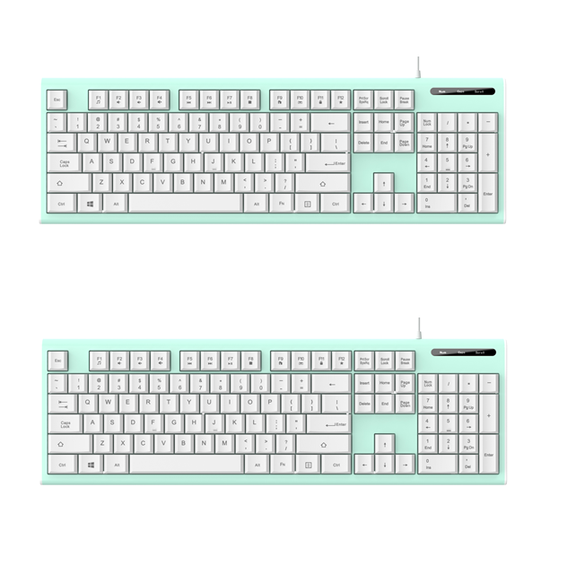 HIPS Wired/Wireless Office Keyboard (Screen Print / Carbon-Silver Membrane)