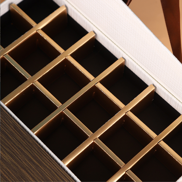 Chocolate Candy Cardboard Gift Packaging Boxes Book Shape Flip With Bow Knot 18 Lattices Inside