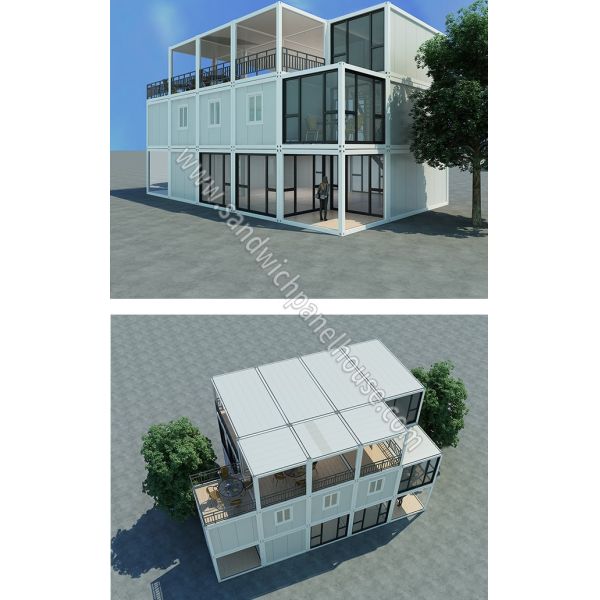 Cafeteria Flat Pack Steel Structure Sandwich Panel Container House