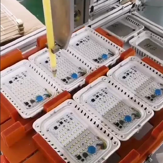 Automatic Glue Potting Machine for Electric Inductor Coil Production Featuring 5 to 1 Black Epoxy Glue Mixing