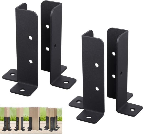 Wood Fence Pergola Post Base Brackets Adjustable Fit 1.5x1.5 2x2 2x4 4x4 Post