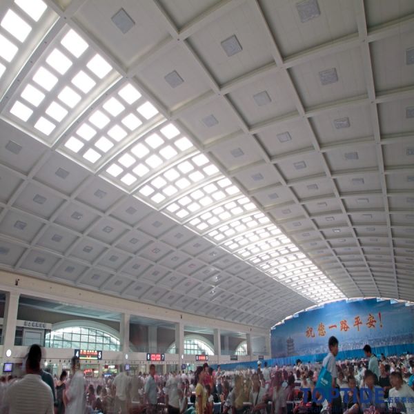 Aluminium Beveled Edge Clip In Snap In Ceiling Metal Suspended Lattice Pattern