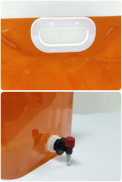 8L Reusable Plastic Water Pouch Outdoor Camping Hiking Portable Water Bags Drinking Flat Bottom Folding Water Bag with Spout