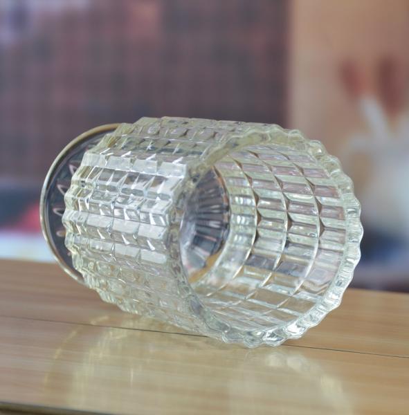 Castiçais de vidro da coluna resistente do pé, castiçais de vidro claros como o vaso de flor