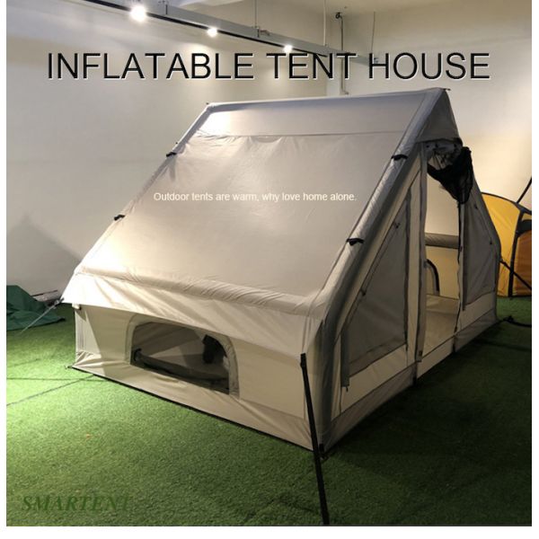 Outdoor 300X200X200CM Canvas Inflatable Camping Tent House Double Layer Beige Cotton