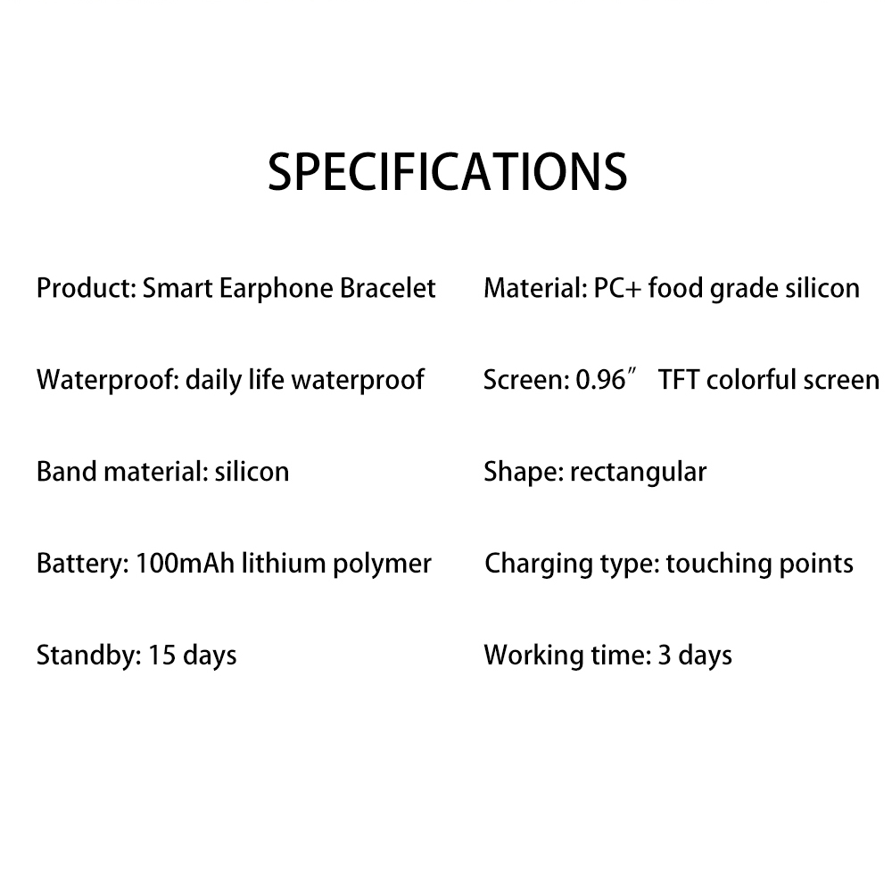 Smartwatch контроля B6 NFCHealth с наушником 0,96 Inc TPU bluetooth