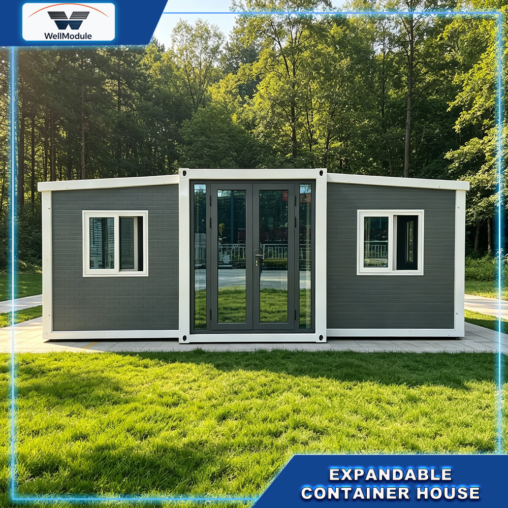 Expandable container house practical modular design providing expandable living and working areas for various industries