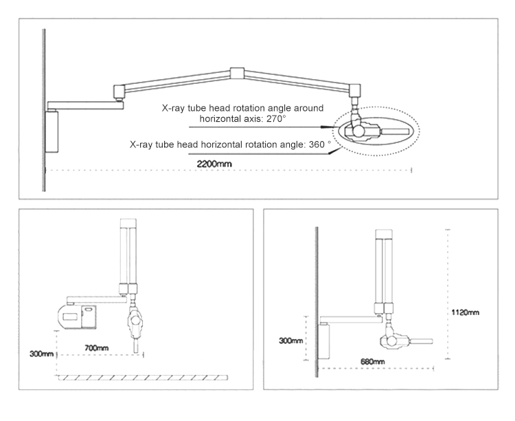 Панорамный блок рентгеновского оборудования цифров кс установленный стеной зубоврачебный