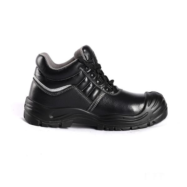PU Injection Sole Men'S Comfortable Construction Work Shoes Black Mid Top Baotou Steel Toe Steel Sole