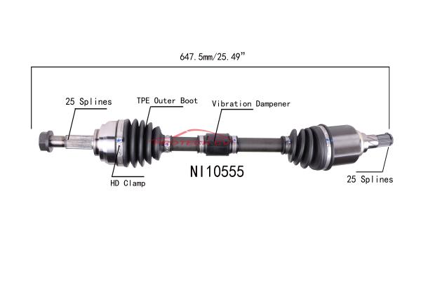 2007-2011 Nissan Shaft Assembly Front Drive Front Left Cv Shaft Assembly