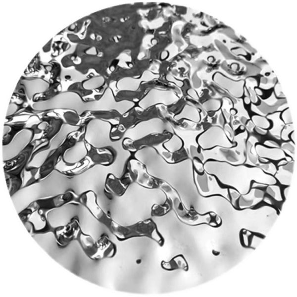 Silver Mirror Polished 0.65mm Thickness Water Ripple Stainless Steel Sheet for Interior Decoration