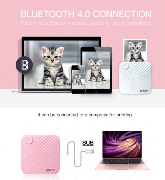 Thermal Bluetooth photo Printer Mobile Phone POS Mini ios Android 58mm Portable Wireless