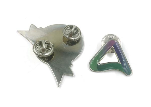 Silver Metal Enamel Lapel Pins Die Casting Process Suit Backpack Decor
