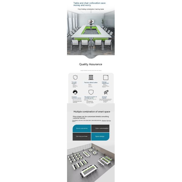 Modern Design Folding Training Table and Chair Combination for Multifunctional Office