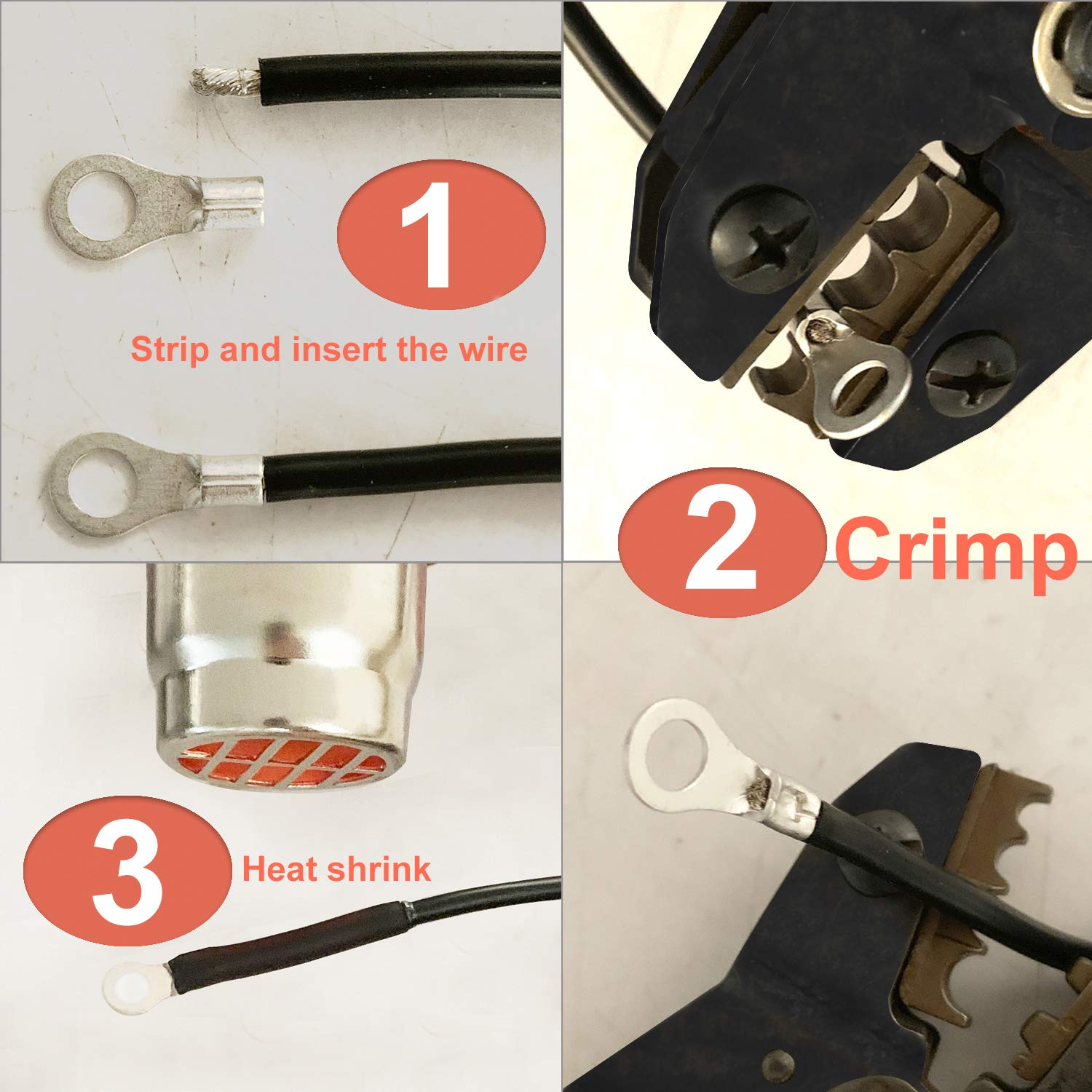 Полуженная вилка не изолировала AWG 22-16 волочений терминалов 16-14 12-10 260PCS