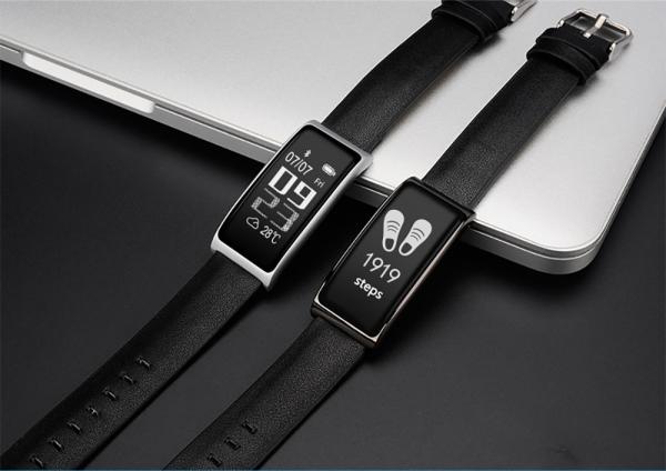 Luxury leather strap smart wristband C9 assistive touch screen heartrate pedometer bracelets