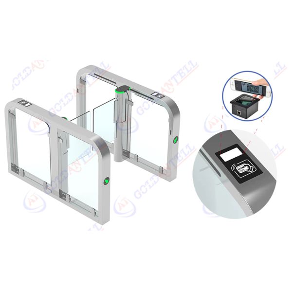 OEM Logo Sliding Turnstile / QR Code Nfc Gym Door / Security Swing Barrier Gate for Public Lobby