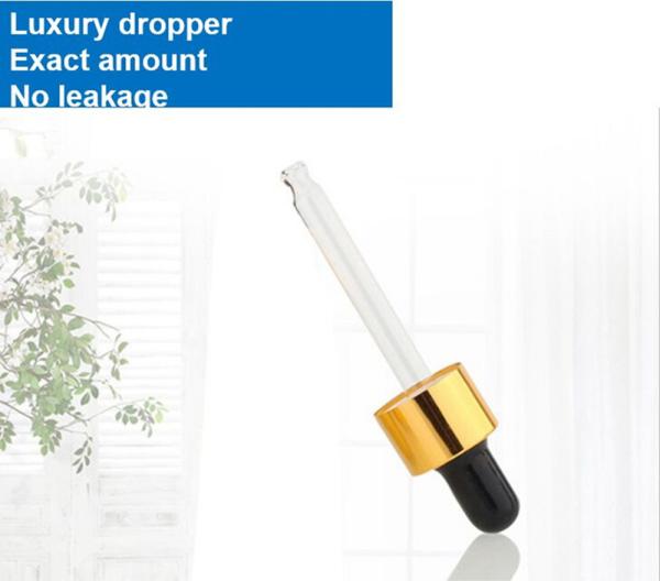 Electroplating Essential Oil Glass Dropper Bottle 50ml Amber Tincture Bottles