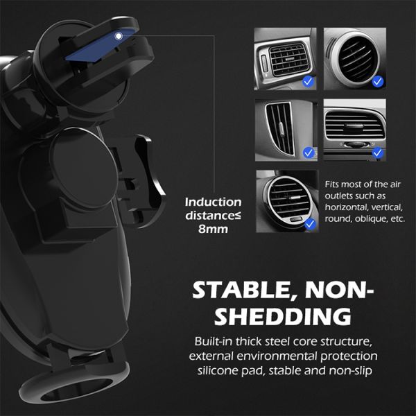 Gravity Sensitity QI 15W Automatic Clamping Wireless Car