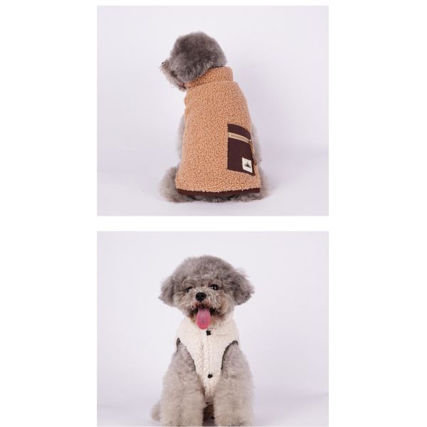 Полярный шерсть домашний животный казуальный жилет с задним карманом Зимняя одежда