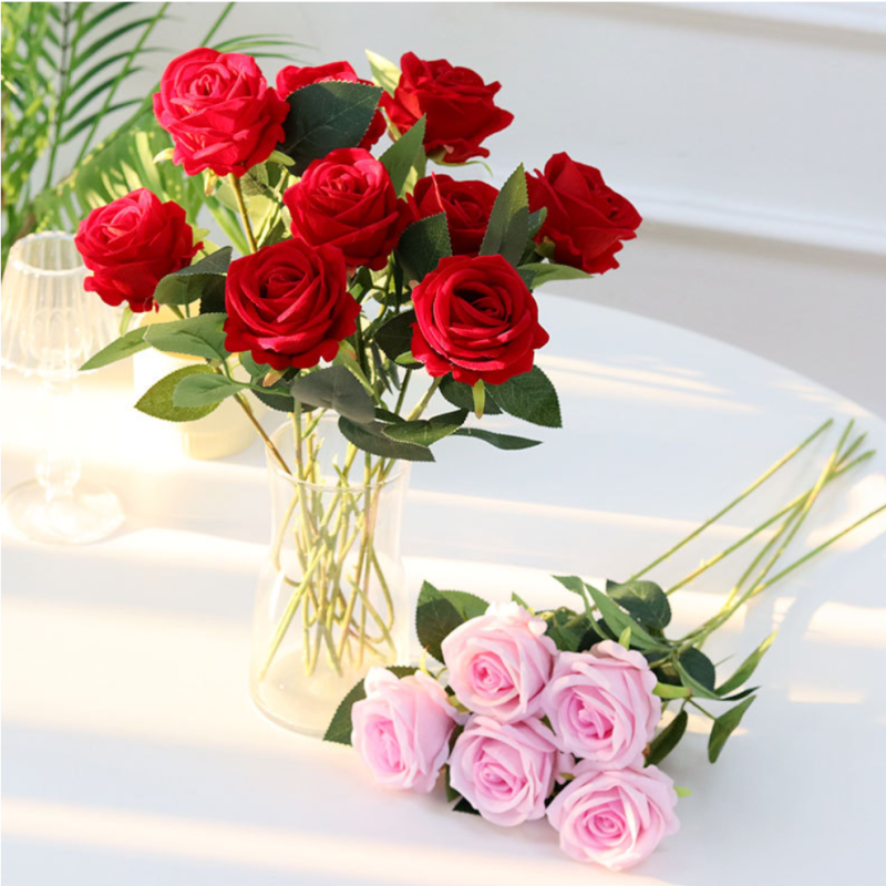 Velvet Rose Artificial Flower, Rose Waterfall, Valentine's Day Fake Flower, Home Wedding Decoration, Popular Check-in Rose