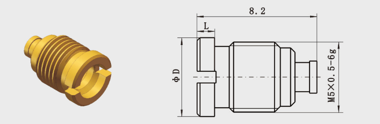 Gold Plated Mini SMP Connectors Blindmate Male Crimp Micro Coaxial Connector