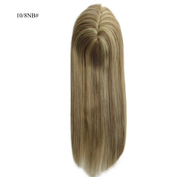 Perfect for Women Mono Lace Base Hairpiece 13*17 Cm Highlight Brown Human Hair Toppers