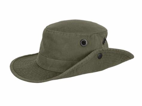 Broad Brimmed Waxed Cotton Hat , Leather Belt Poly String Tan Mens Summer Brim Hats