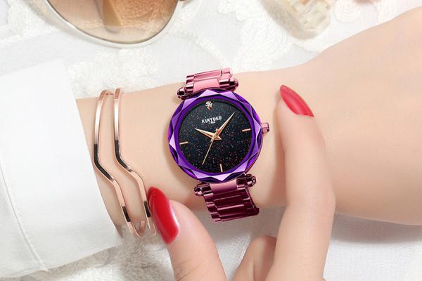 KINYUED Bracelet High Quality Quartz Movement Watches Fashion Sky Starry Stainless Steel Ladies watch.